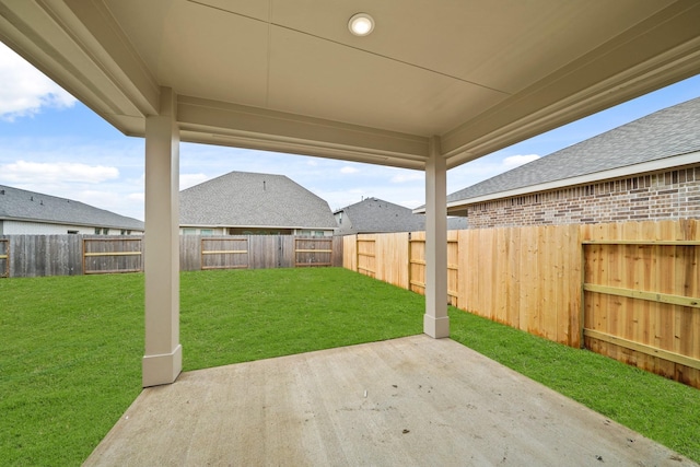 view of patio with a fenced backyard