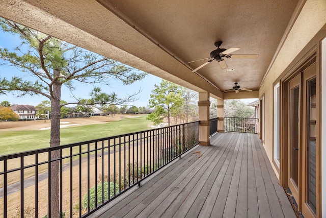 deck with ceiling fan