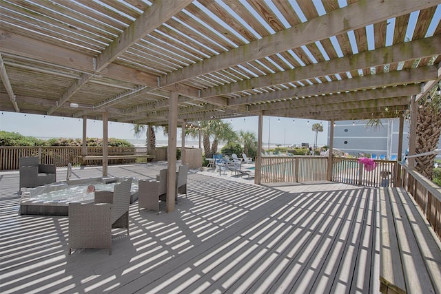 view of patio with a pergola