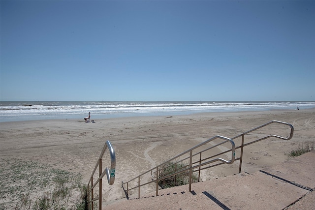 property view of water with a beach view