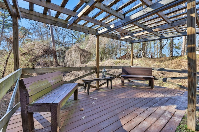 wooden deck with a pergola