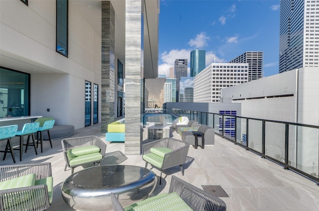 view of patio featuring an outdoor living space