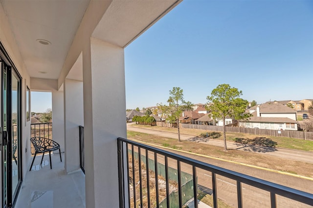 balcony featuring a residential view