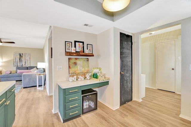 hall featuring light hardwood / wood-style floors