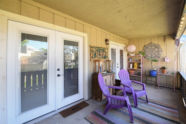 doorway to property with french doors