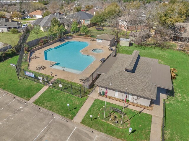 drone / aerial view featuring a residential view