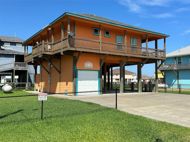 exterior space featuring a garage