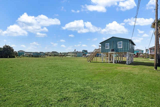 view of yard with stairway