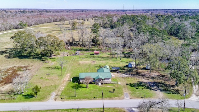 aerial view with a rural view