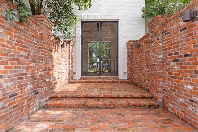 view of exterior entry with french doors