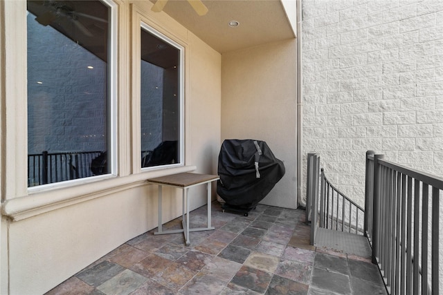 balcony featuring grilling area