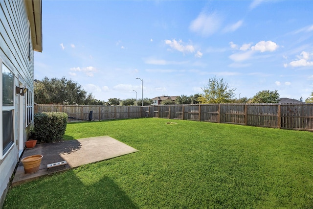 view of yard featuring a patio area