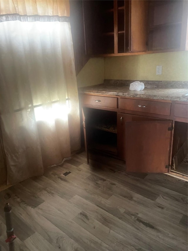 kitchen with light wood-type flooring