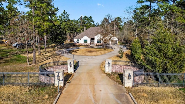 view of front of house with a garage