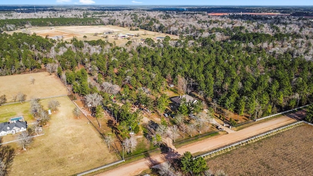 aerial view with a rural view