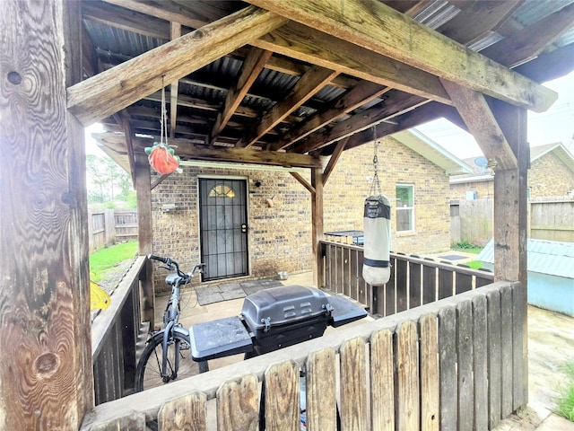 view of patio with grilling area