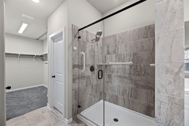 bathroom featuring walk in shower