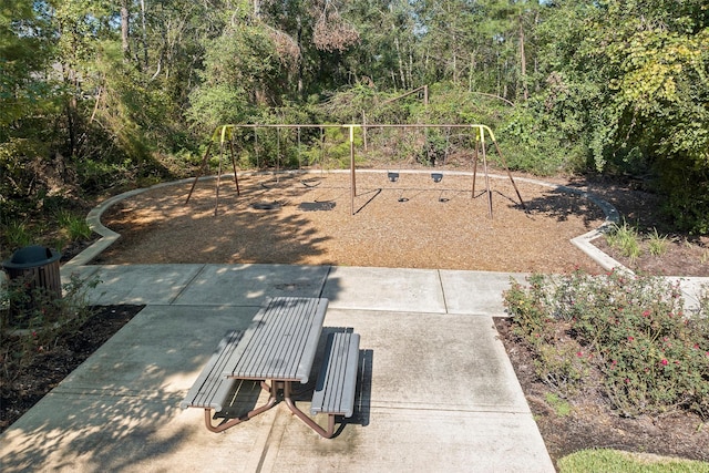 view of patio / terrace featuring a playground