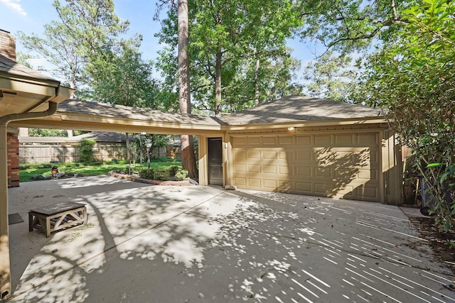 view of garage