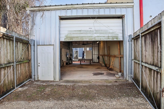 view of garage