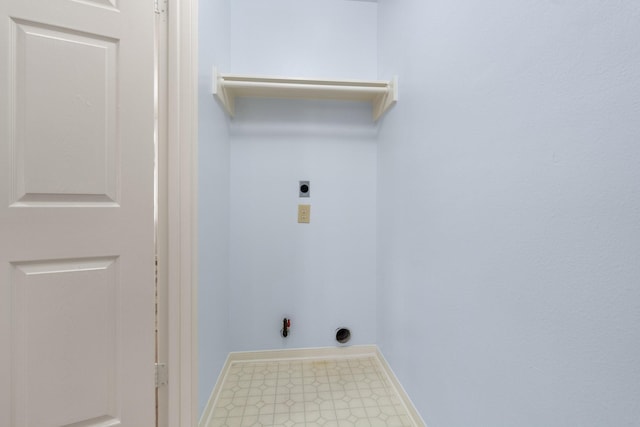 clothes washing area featuring hookup for a gas dryer and hookup for an electric dryer