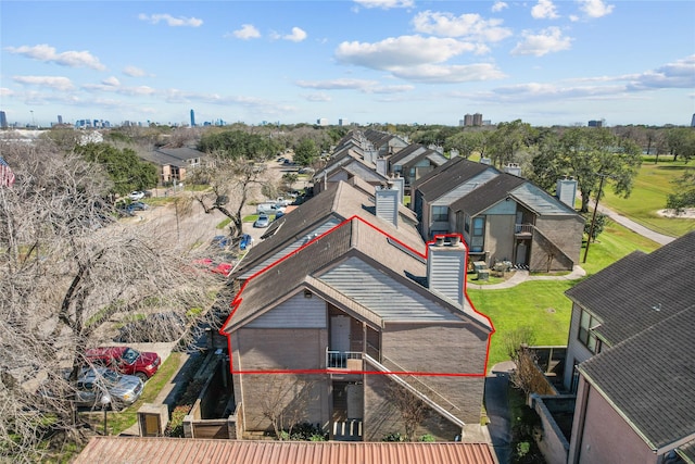 drone / aerial view with a residential view