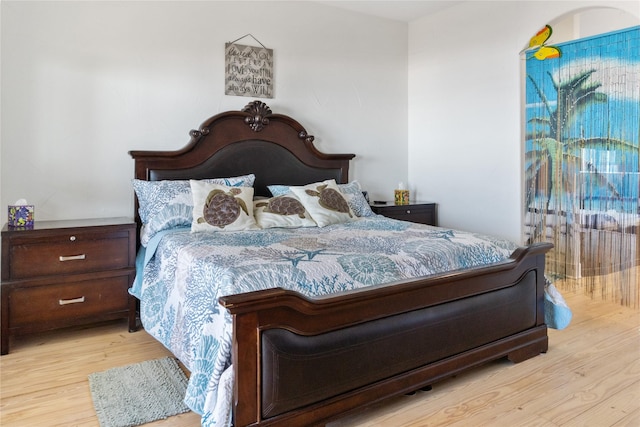 bedroom featuring light hardwood / wood-style floors