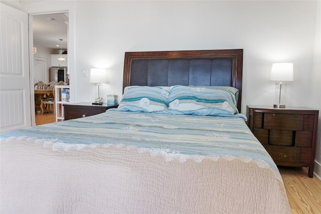 bedroom featuring light wood-type flooring