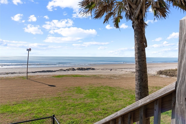 view of water feature featuring a beach view