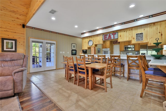 dining room featuring french doors