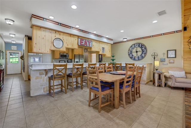 view of tiled dining room