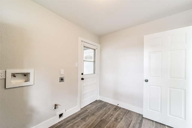 laundry room with washer hookup, hookup for an electric dryer, and dark hardwood / wood-style flooring