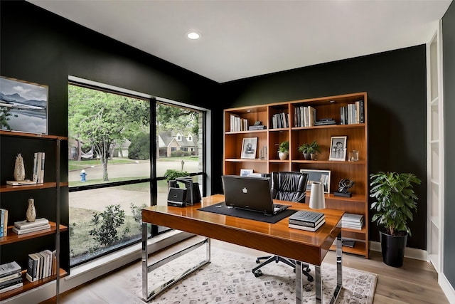 office featuring light wood-type flooring