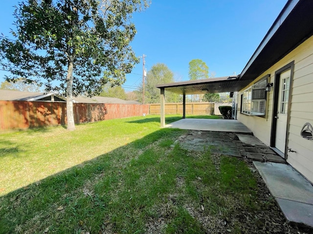 view of yard with a patio area