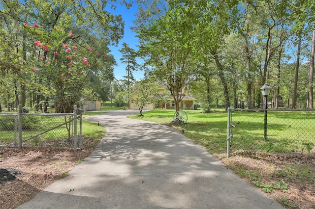 view of home's community featuring a lawn