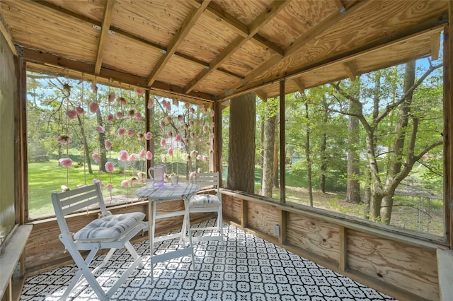 view of unfurnished sunroom