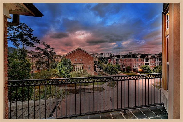 view of gate at dusk