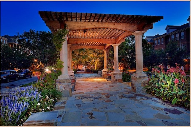 view of patio / terrace with a pergola