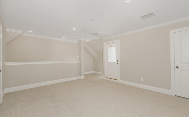 additional living space with light carpet