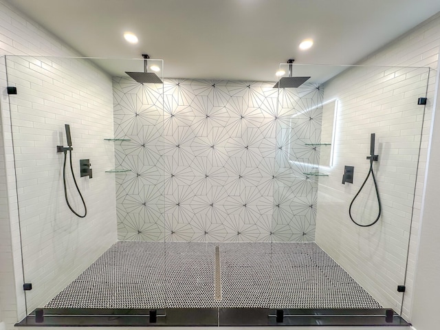 bathroom featuring walk in shower