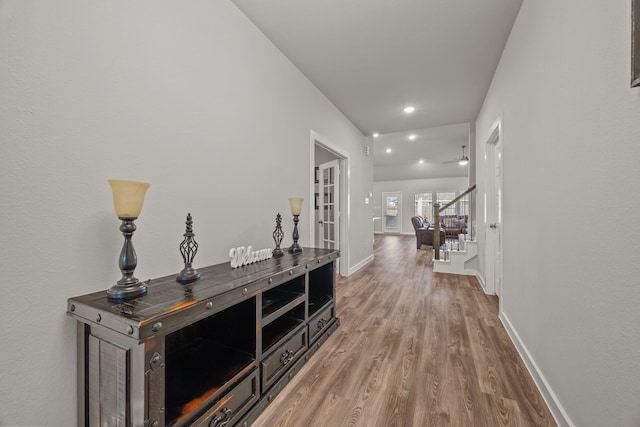 hallway featuring hardwood / wood-style floors