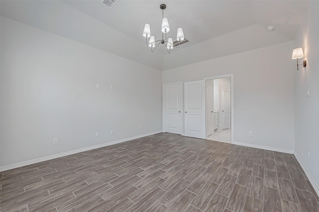 interior space with an inviting chandelier