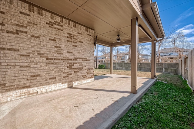 view of patio / terrace with ceiling fan