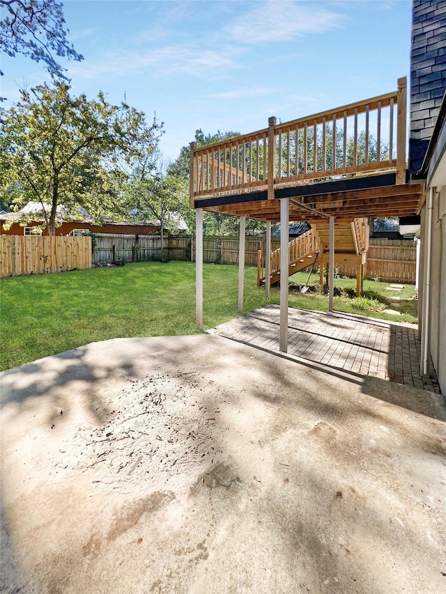 view of patio featuring a wooden deck