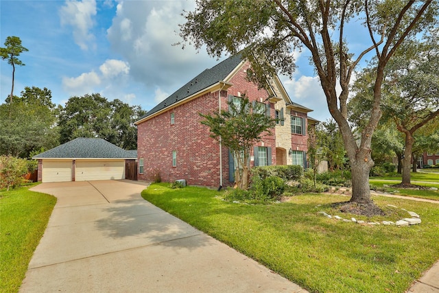 view of side of home with a lawn