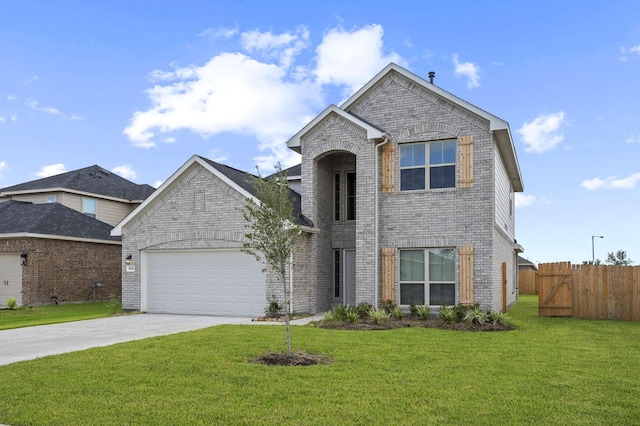 front of property featuring a garage and a front yard