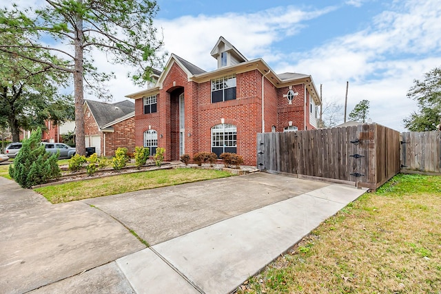 view of front property with a front lawn