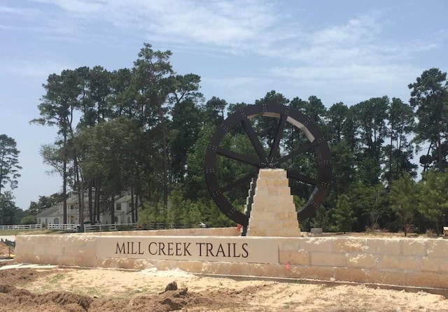 view of community sign