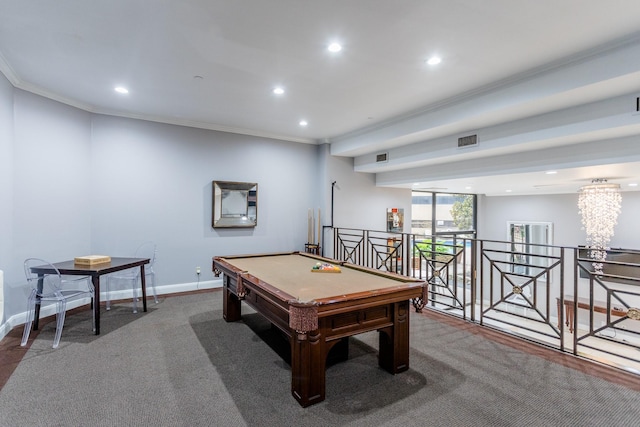 playroom featuring ornamental molding