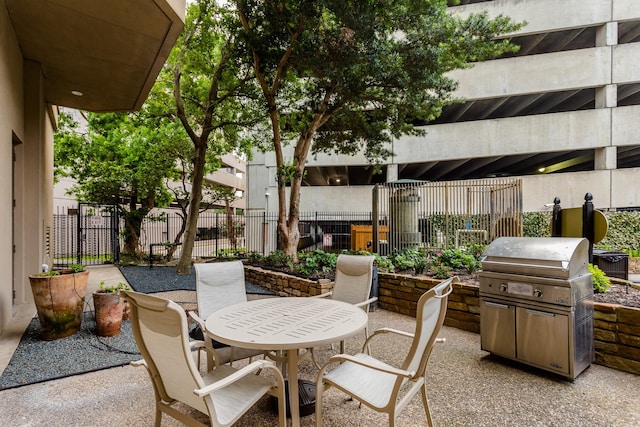 view of patio / terrace featuring a grill